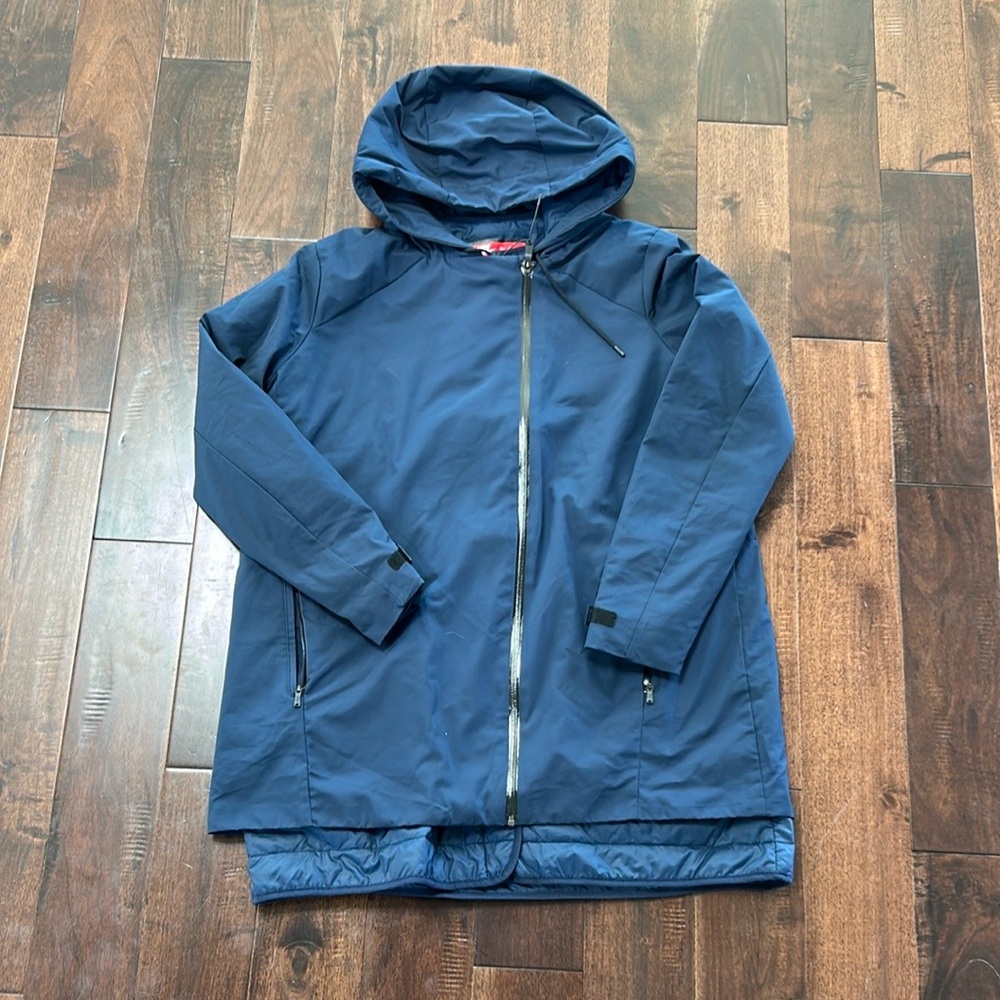 Nike Blue Raincoat with Hood and Zipper